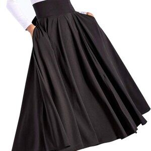 Maxi Black A-Line Skirt Fits 1X  or 18